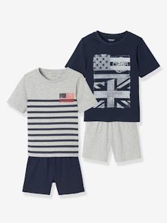 Garçon-Pyjama, surpyjama-Lot de 2 pyjashorts garçon assortis Flags Oeko-Tex®