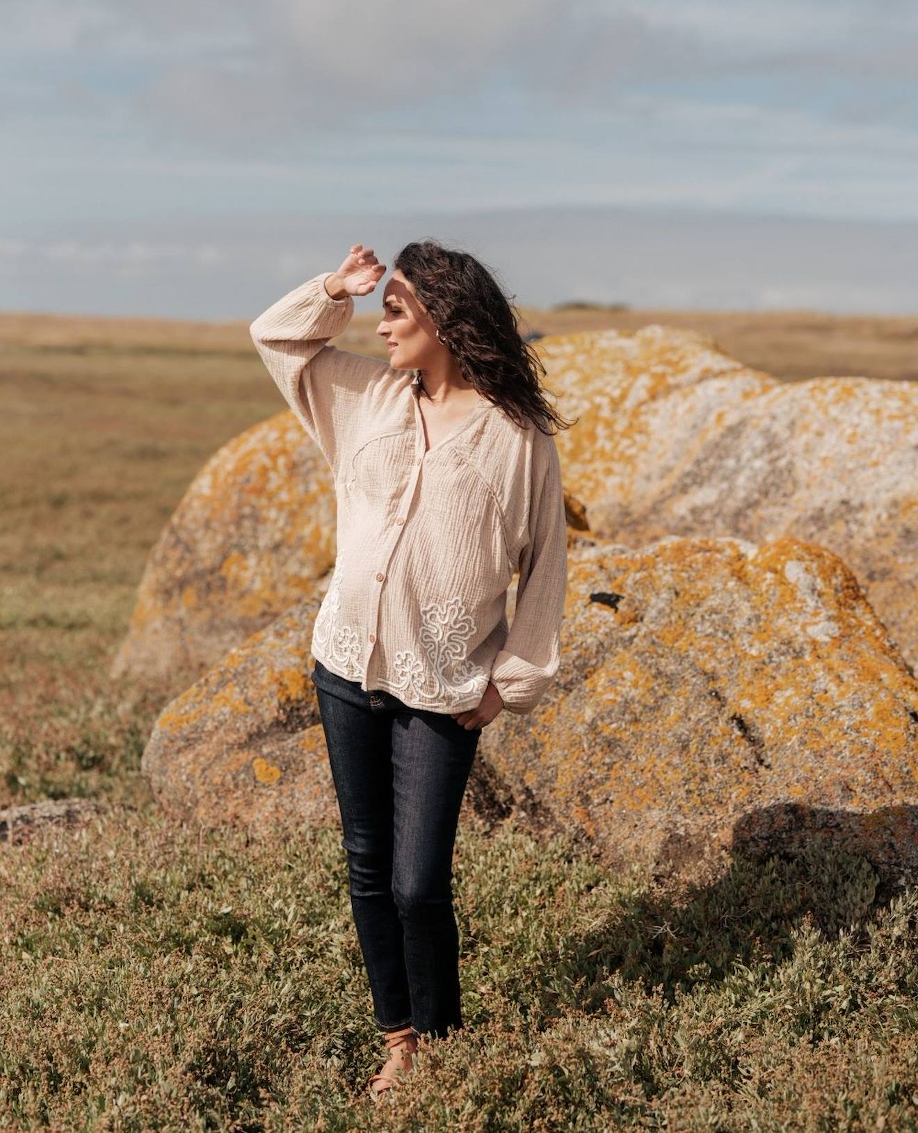 Blouse Et Chemise D'allaitement Sarah Beige
