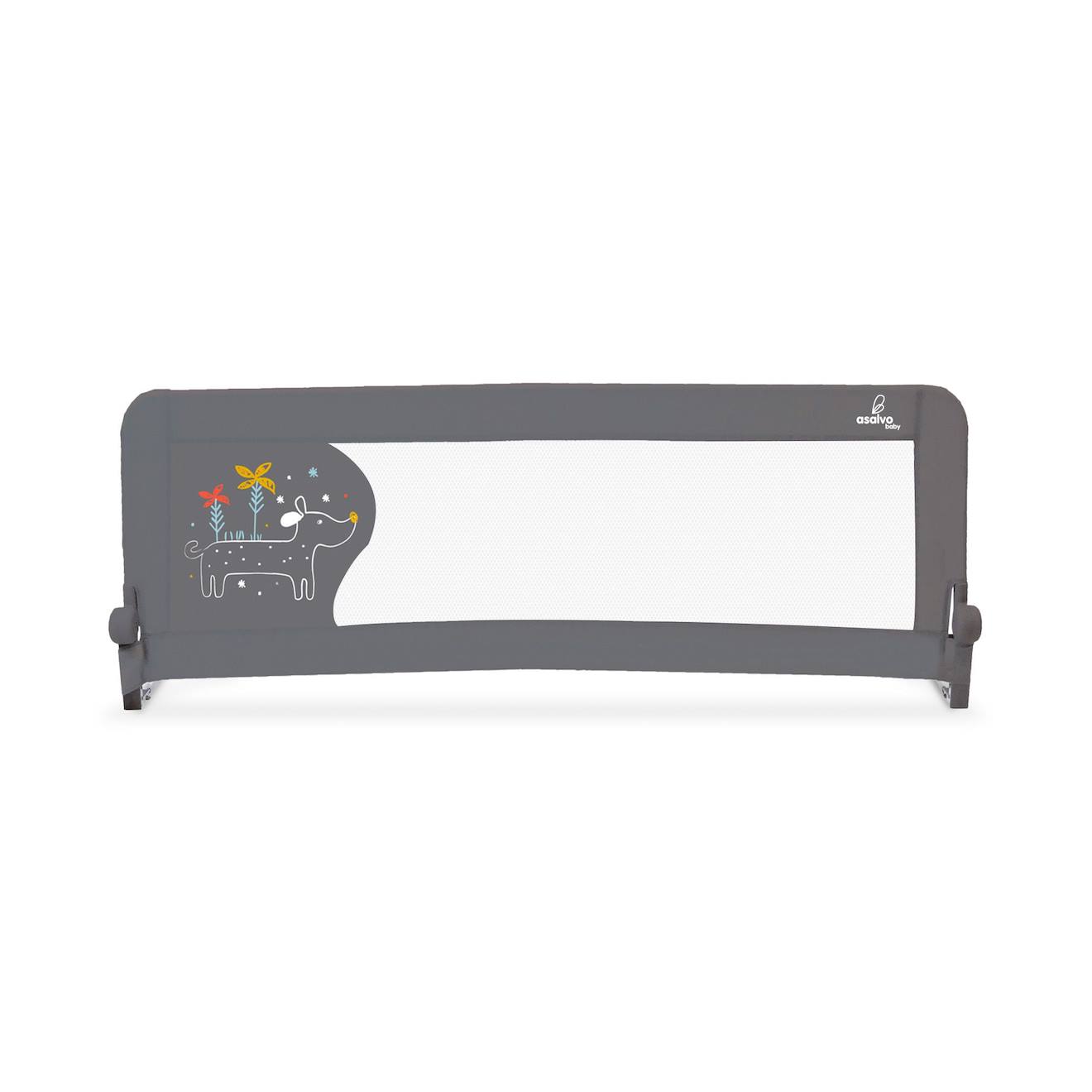Barrière De Lit 2-en-1 De 150 Cm Pliable Petit Chien Gris