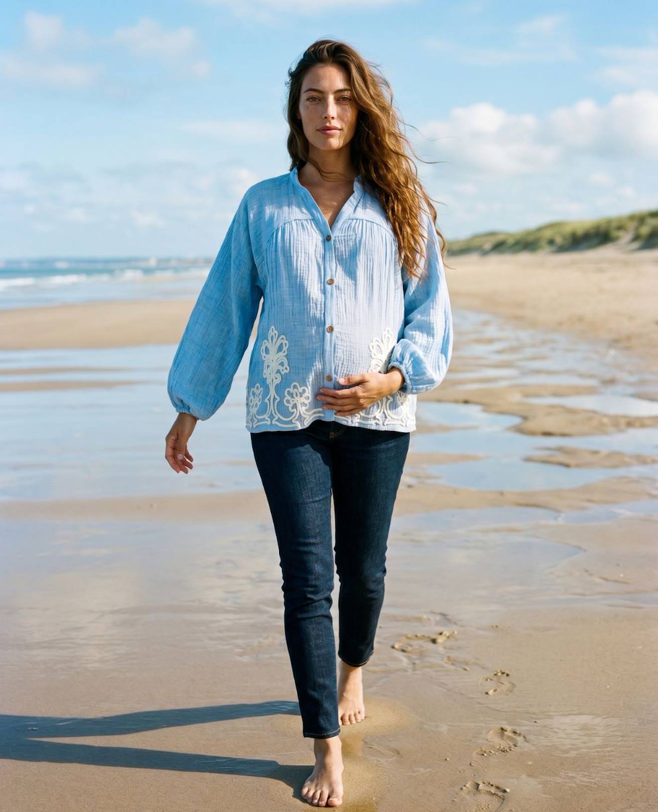 Blouse Et Chemise D'allaitement Sarah Bleu