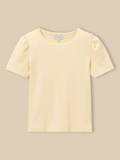 Fille-T-shirt à côtes  - coton biologique