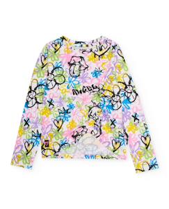 -T-shirt fille en maille au style graffiti