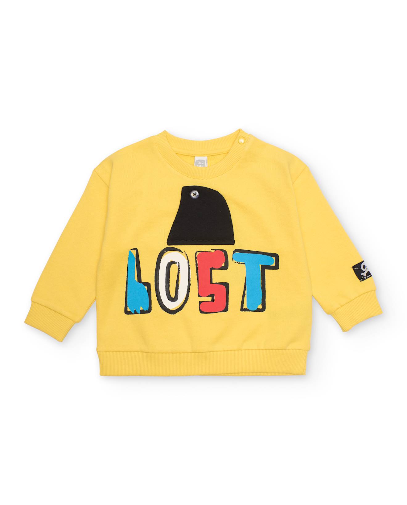 Sweat-shirt En Maille Pour Garçon Avec Détail En Relief Jaune