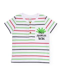 T-shirt garçon en maille à rayures  - vertbaudet enfant