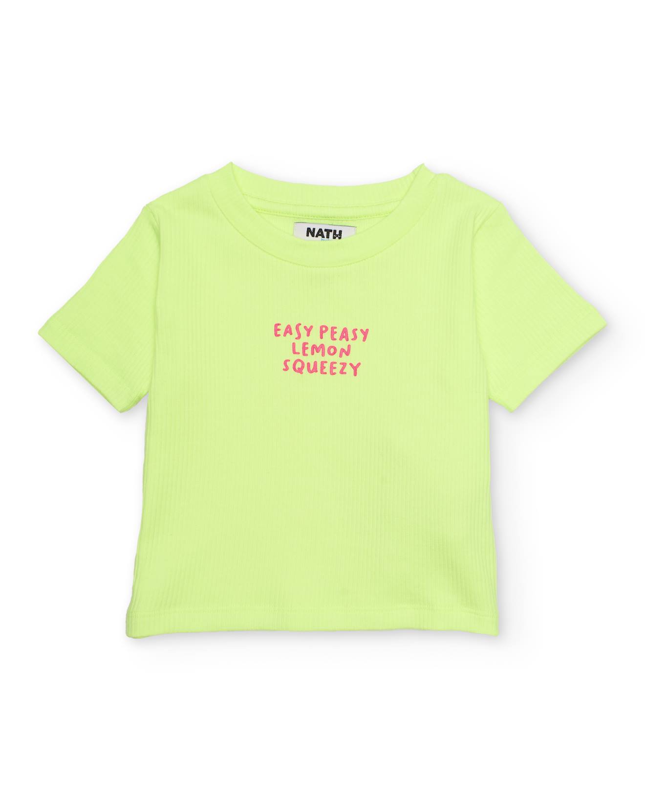 T-shirt Fille En Maille Côtelée Vert