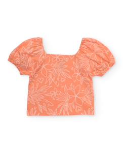 -T-shirt fille en maille avec encolure carrée