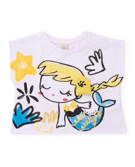 Fille-T-shirt en maille pour fille avec détail en relief