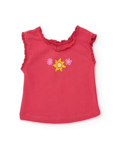 -T-shirt fille en maille avec volants au col
