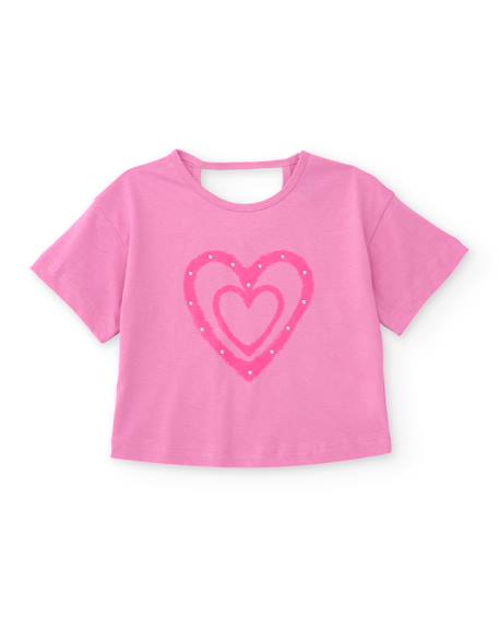 Fille-T-shirt fille en maille avec applications brillantes