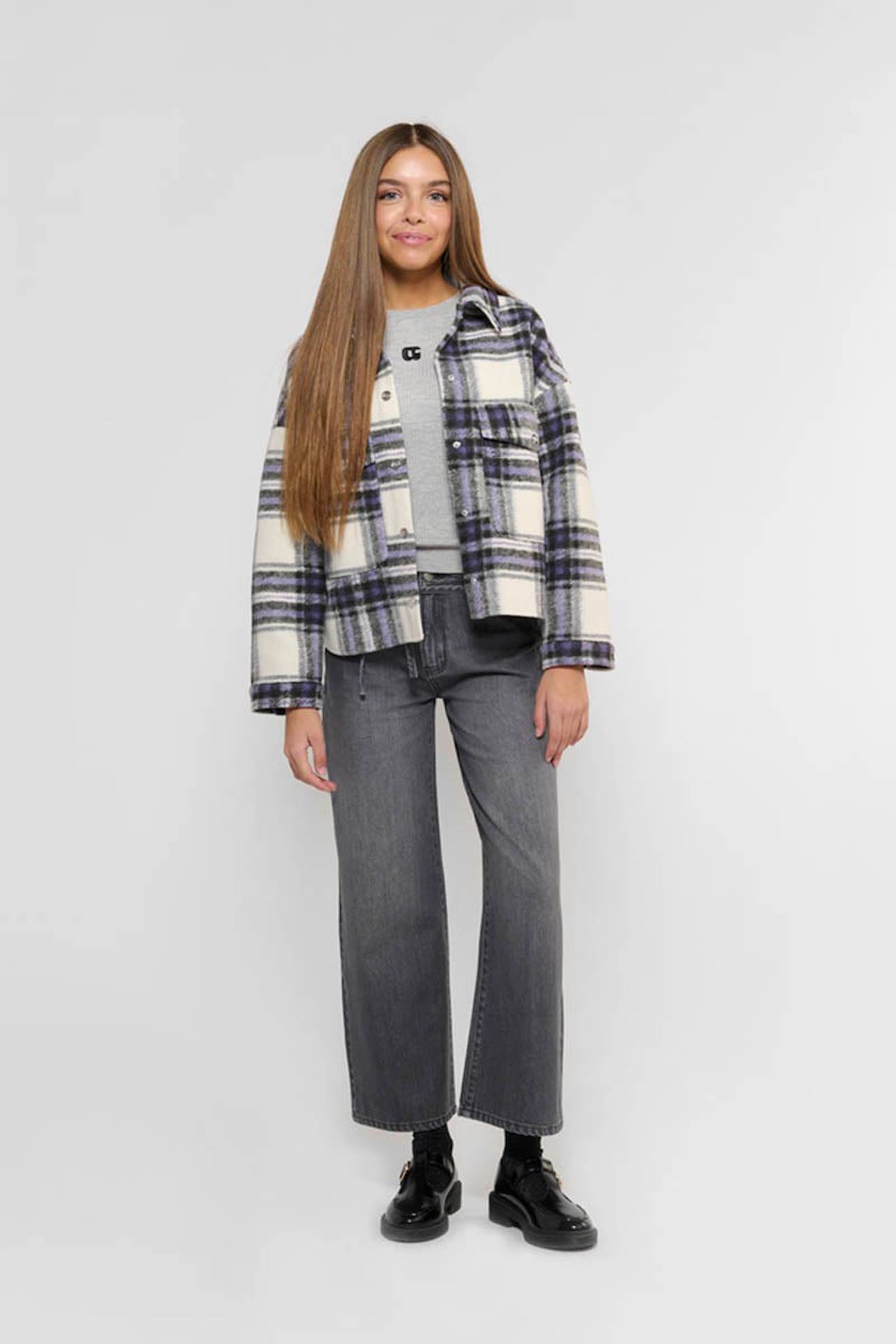 Pantalon Droite En Jeans Alexgi Grey