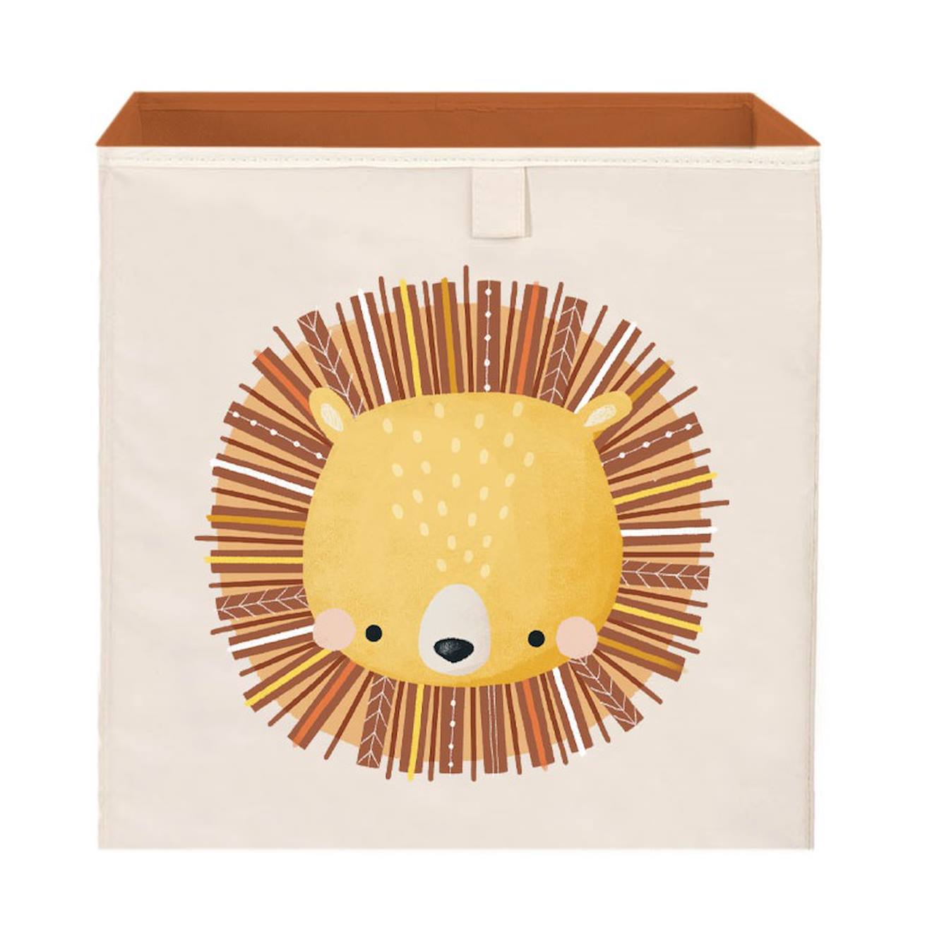 Boîte De Rangement Carrée Chompy Le Lion Orange