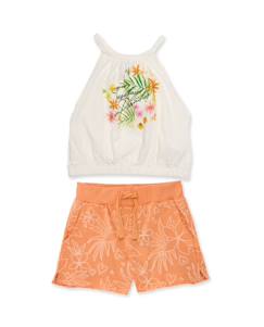 Ensemble fille en maille avec imprimé tropical  - vertbaudet enfant