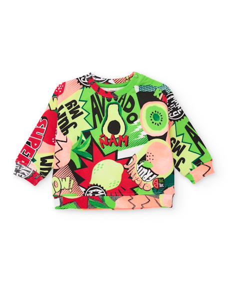Garçon-Sweat-shirt garçon en maille avec graphismes de bande dessinée