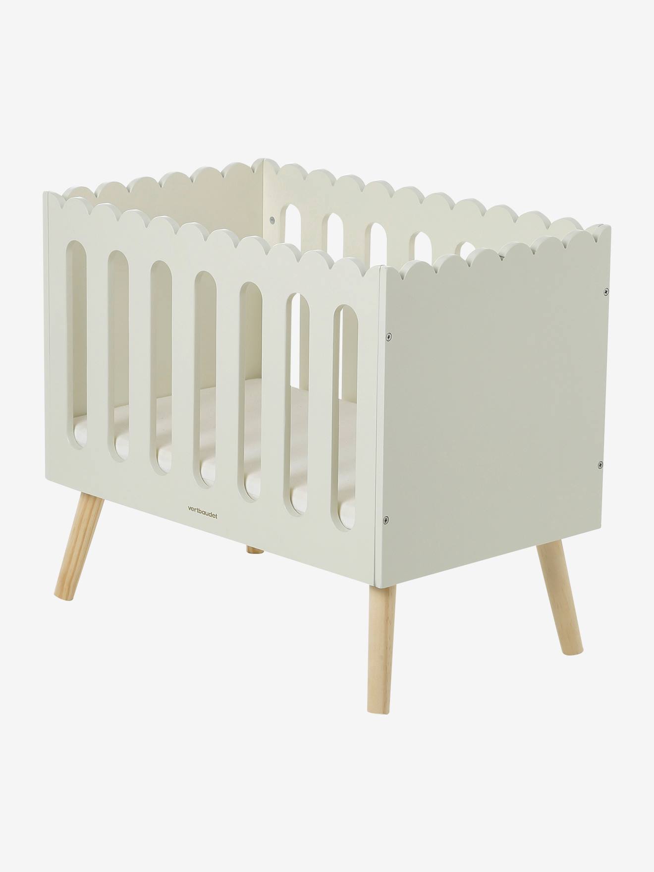Lit poupon feston en bois FSC® blanc Lit poupon feston en bois FSC® blanc