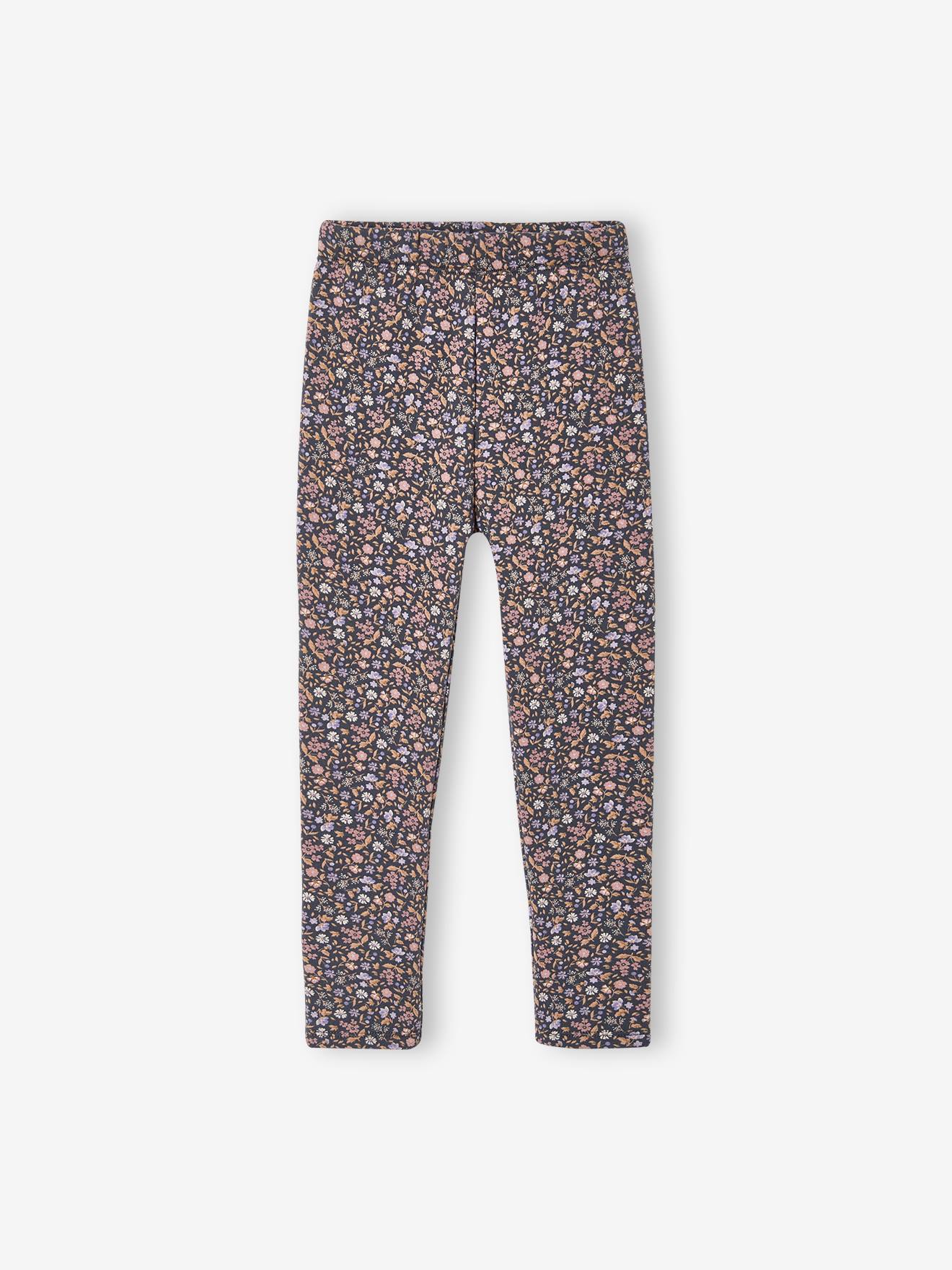 Legging fille doublé maille polaire gris foncé