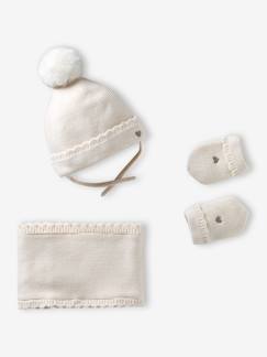 Ensemble bébé fille tricot bonnet snood moufles   - vertbaudet enfant