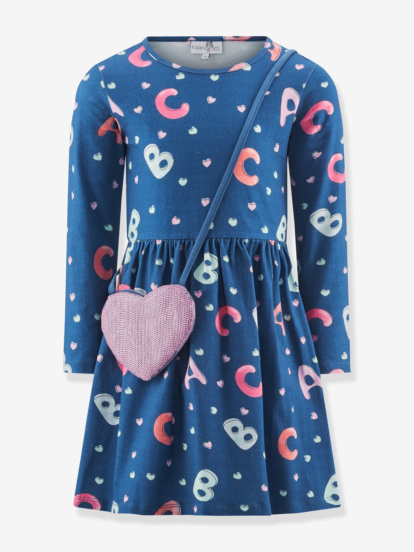 Robe avec lettres et sac fille Happy Girls bleu moyen