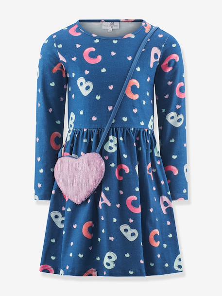 Fille-Robe-Robe avec lettres et sac fille Happy Girls