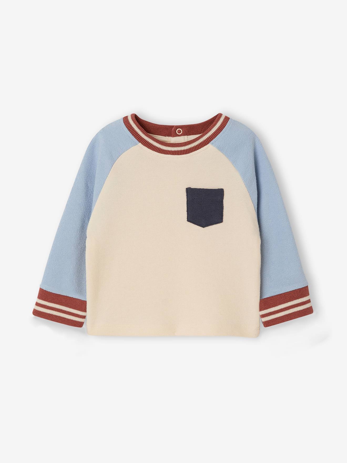 T-shirt manches longues bb garon bleu gris 10$