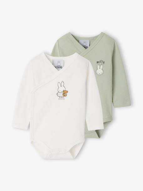 Miffy - Lot de 2 bodies naissance Miffy manches longues vert d'eau