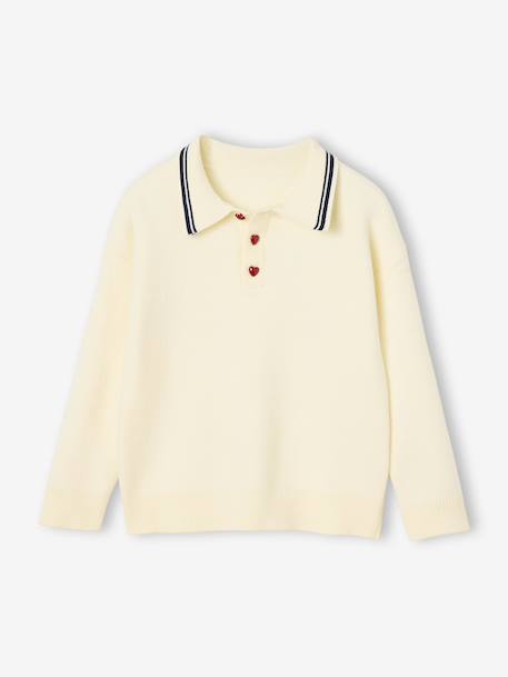 Fille-Pull polo fille manches longues