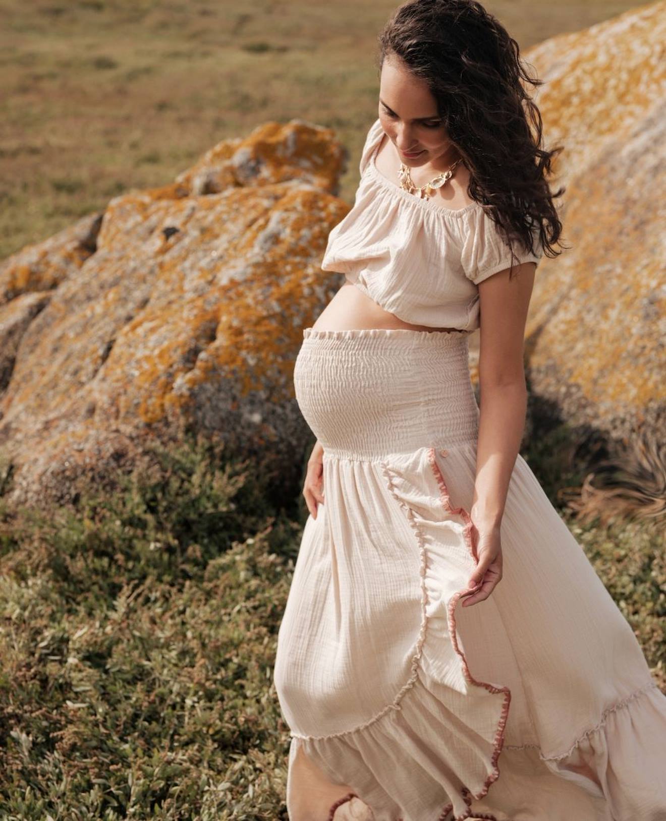 Robe Jupe De Maternité 2 En 1 Laila Beige