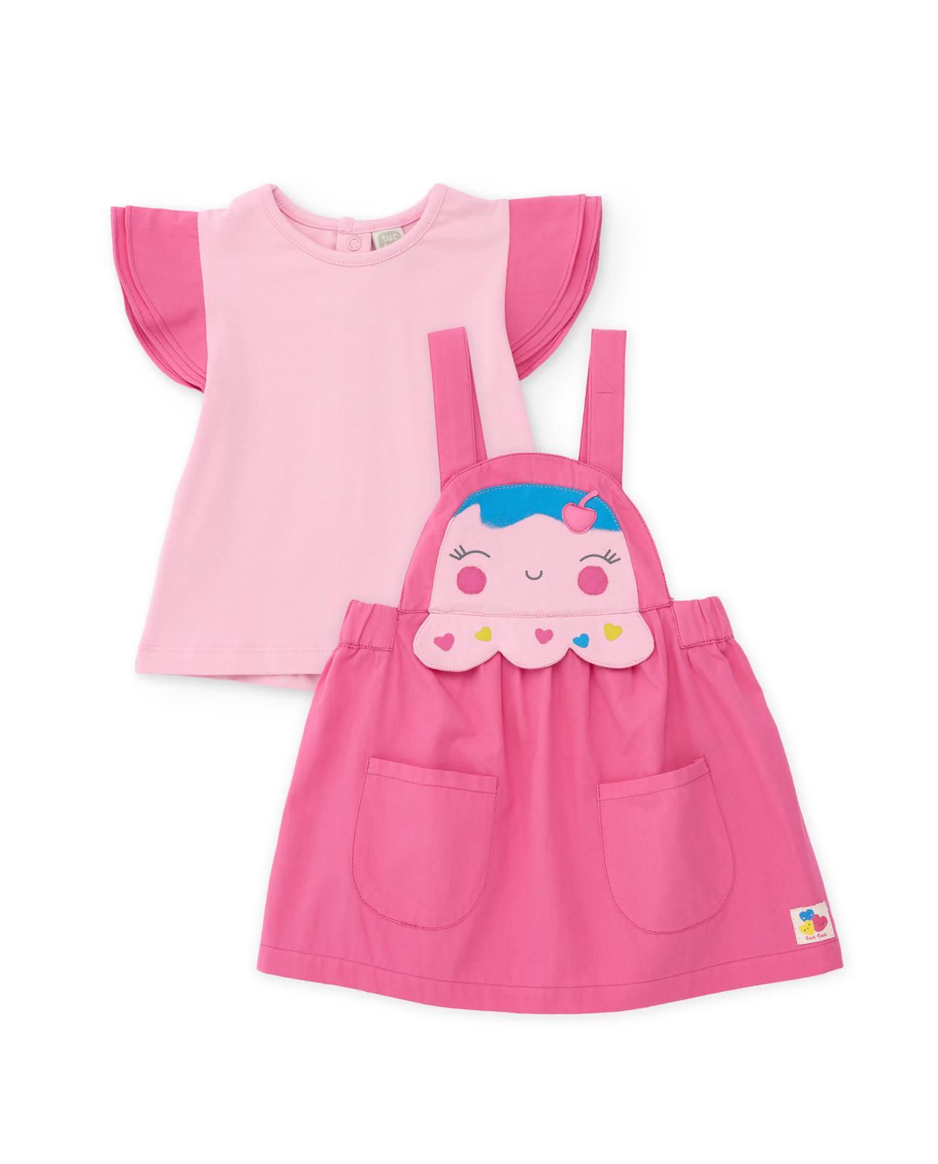 Ensemble En Tricot Pour Nouveau-n Avec Visage Souriant Rose 23$