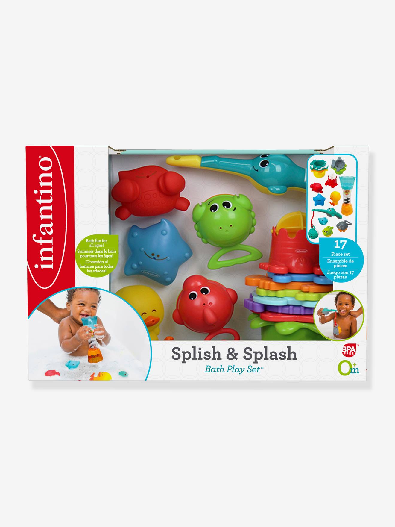Coffret de bain 17 pièces bleu (Infantino) - Image 1
