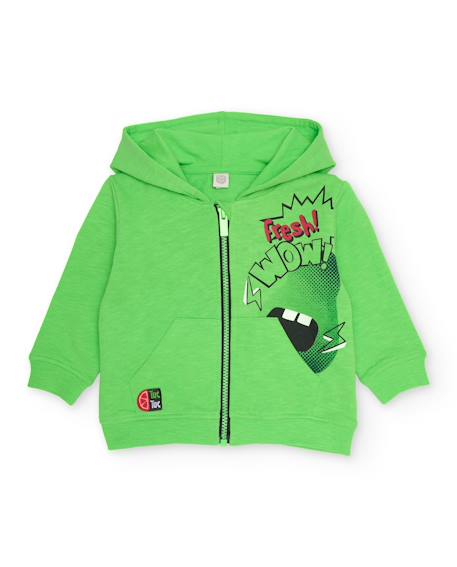 Sweat-shirt garçon en maille avec poche kangourou  - vertbaudet enfant