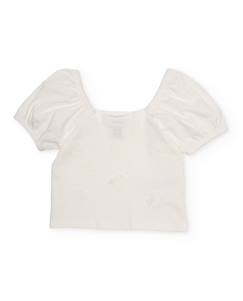 -T-shirt fille en maille avec relief floral