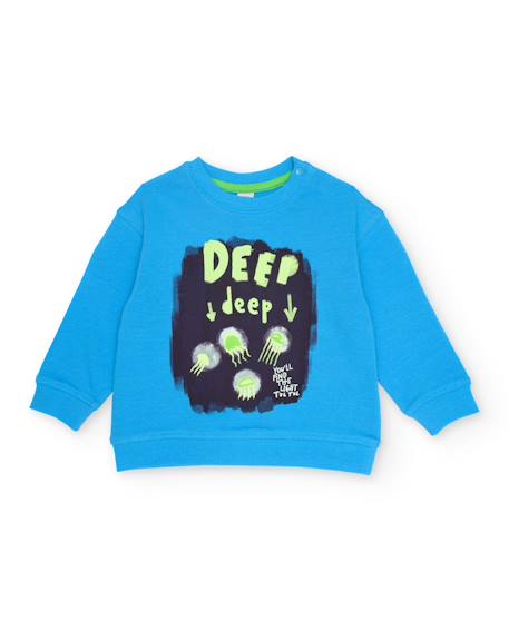 Sweat-shirt garçon en maille avec fermeture à l’épaule  - vertbaudet enfant