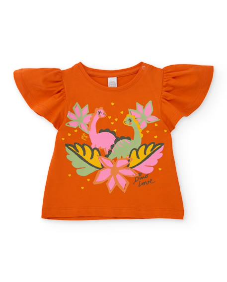 Fille-T-shirt fille en maille avec manches à volants