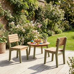 Jouet-Jeux de plein air-Aires de jeux-Chaise bois pour enfant intérieur/extérieur, salon de jardin enfant bois d'acacia (lot de 2) caroline
