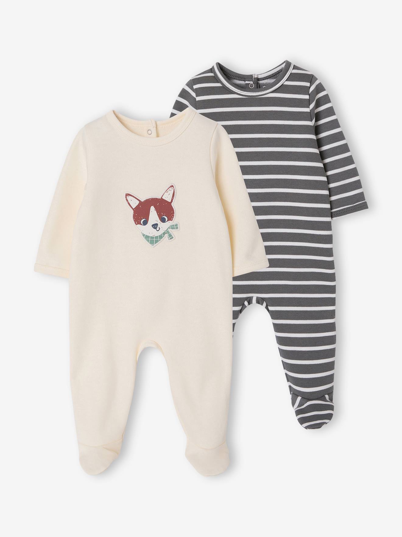 Lot de 2 dors-bien bébé ouverture dos vanille