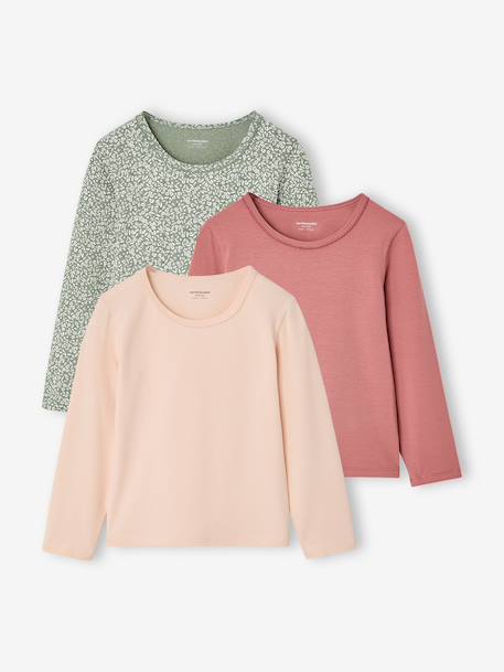 Fille-Lot de 3 t-shirts manches longues fille