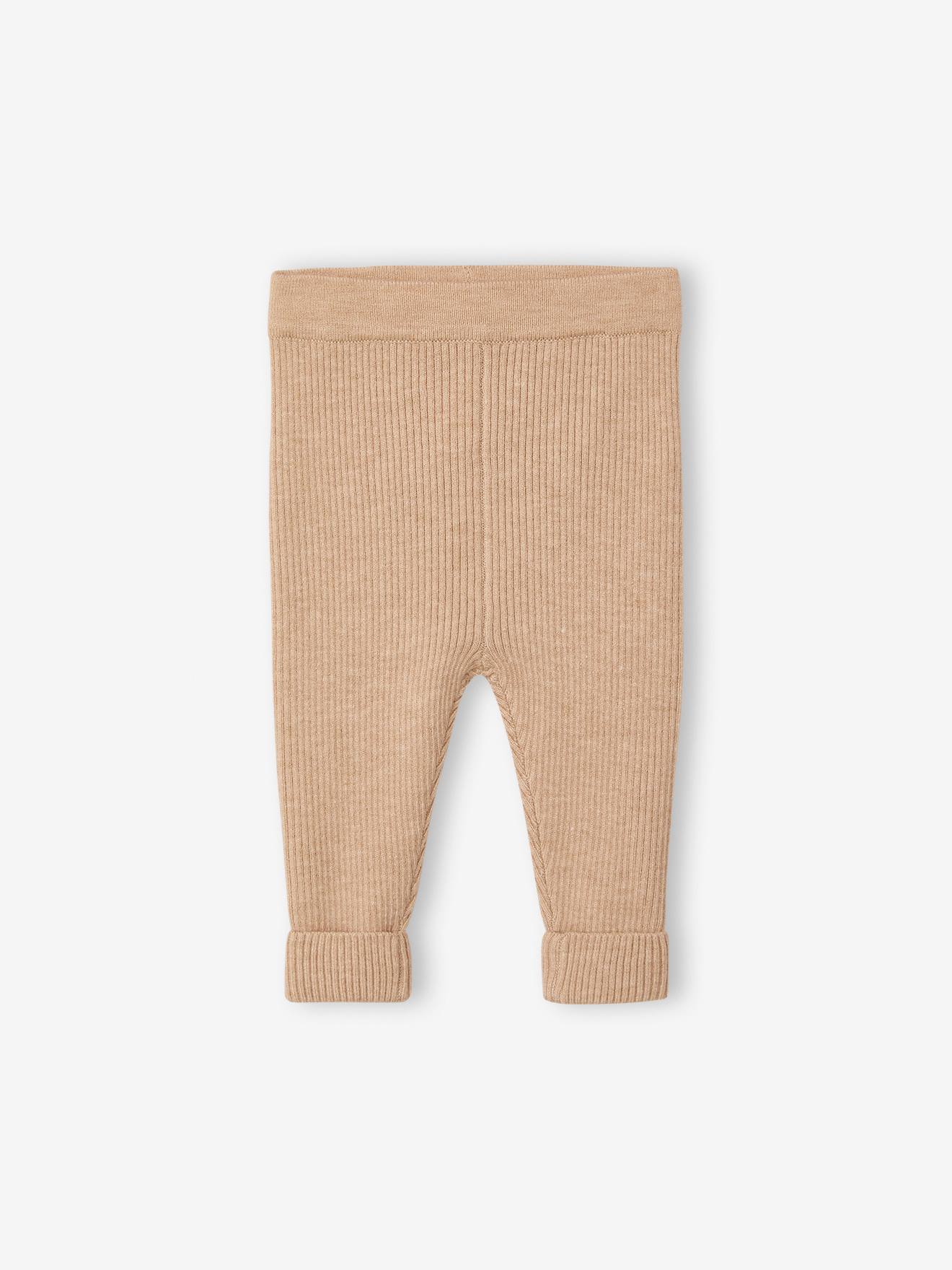 Ensemble bébé mixte gilet pantalon en tricot beige (Vertbaudet) - Image 2