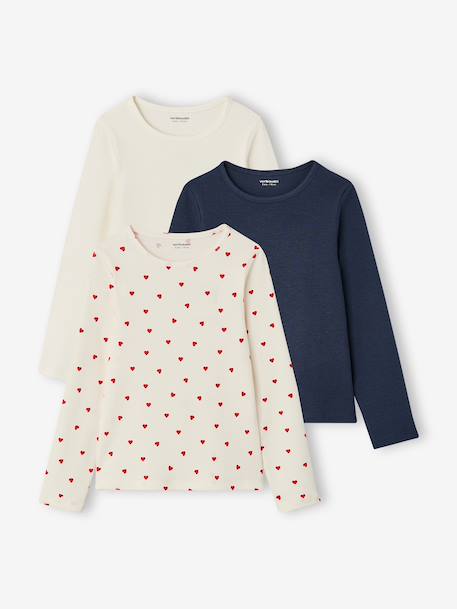 Fille-Lot de 3 T-shirts manches longues fille