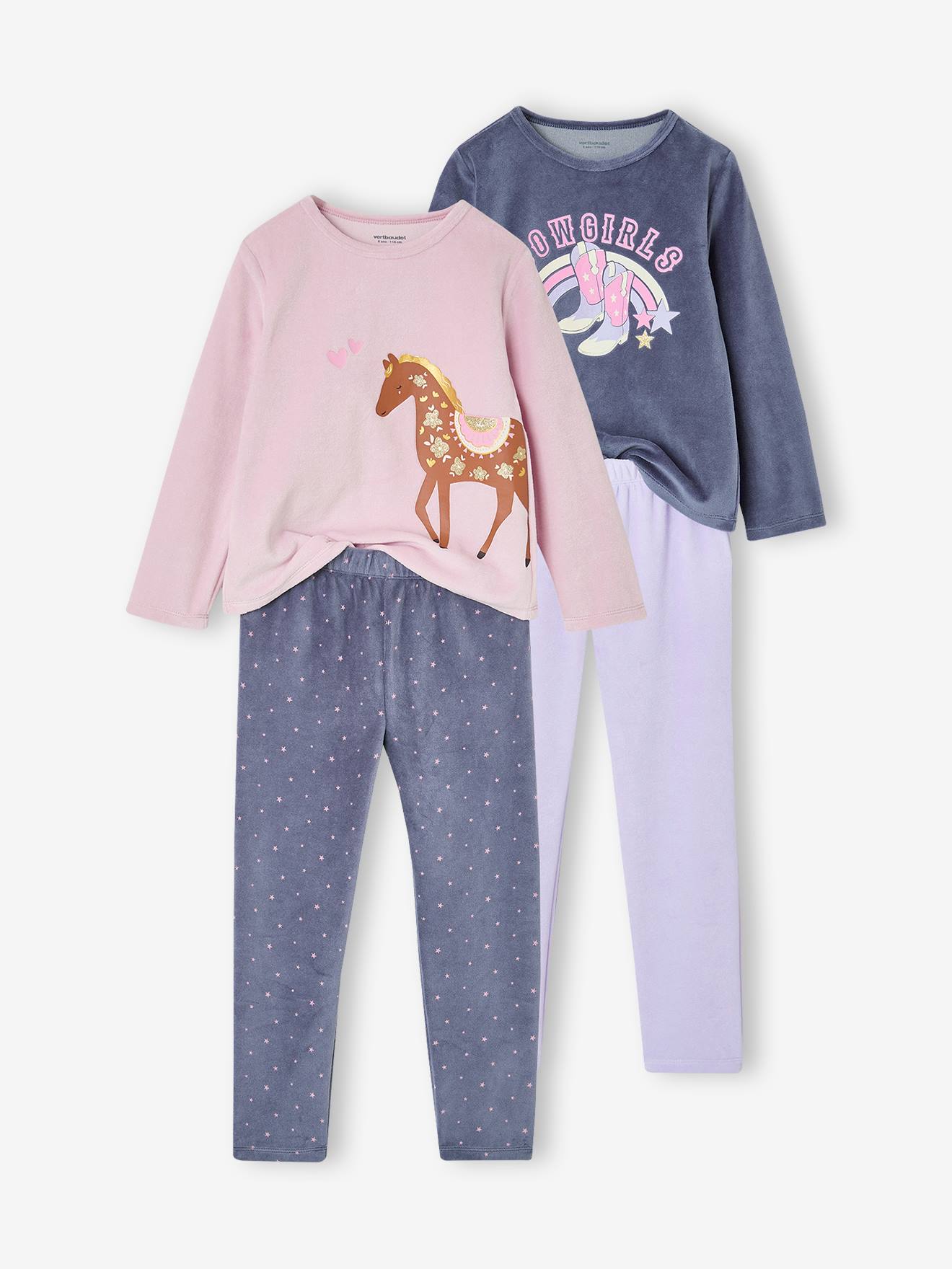 Lot de 2 pyjamas fille bleu ardoise