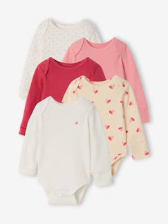 -Lot 5 bodies manches longues bébé fille