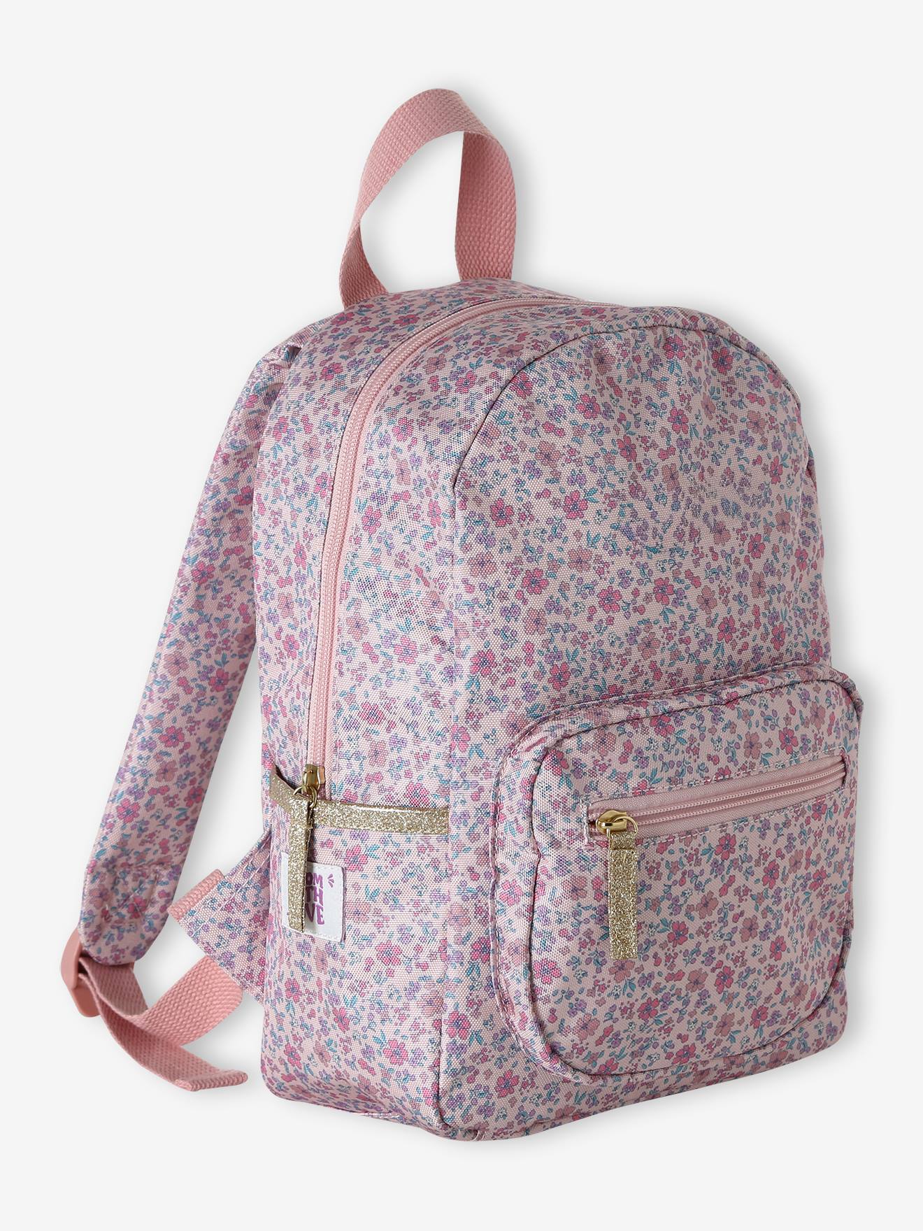 Sac à dos personnalisable polyester rose dragée