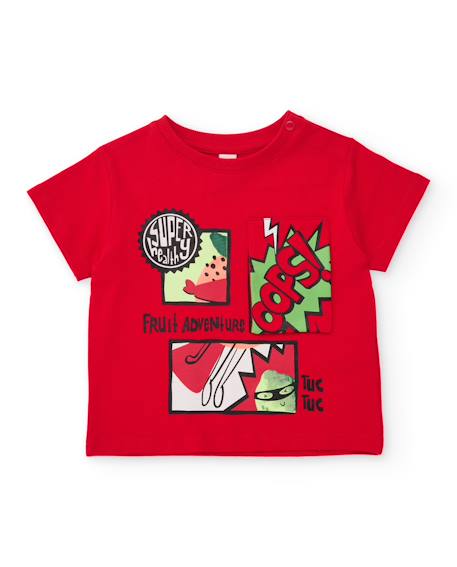 T-shirt garçon en maille au style bande dessinée  - vertbaudet enfant