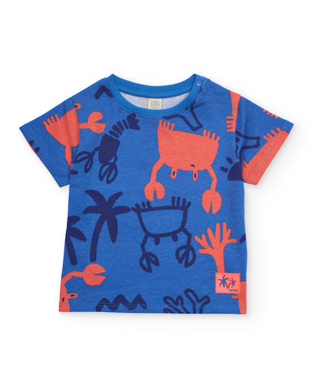 T-shirt pour garçon en maille avec imprimé marin all over  - vertbaudet enfant