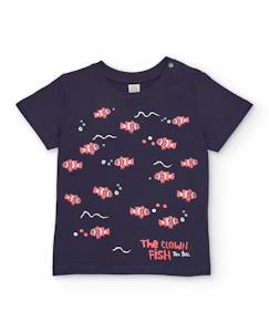 T-shirt garçon en maille avec imprimé poissons-clowns  - vertbaudet enfant
