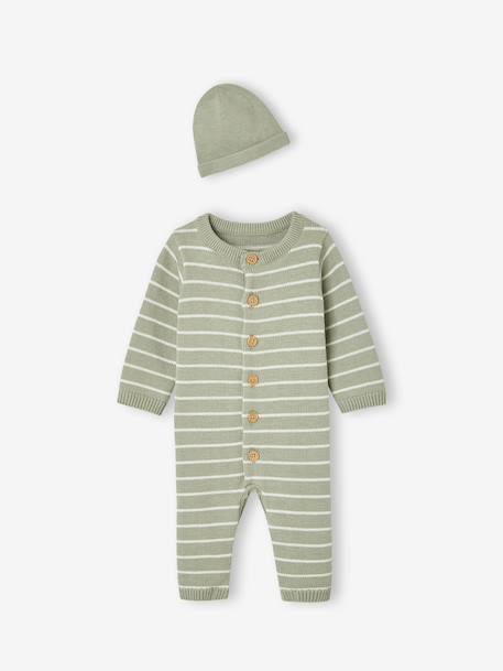 Bébé-Ensemble-Ensemble combinaison et bonnet bébé