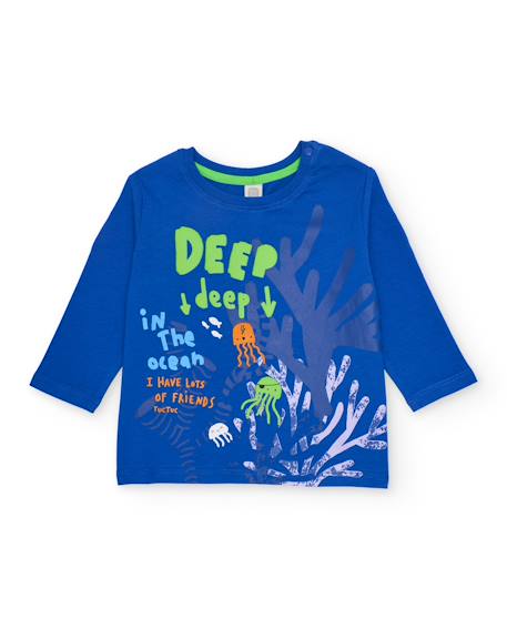 T-shirt garçon en maille avec motifs océaniques  - vertbaudet enfant