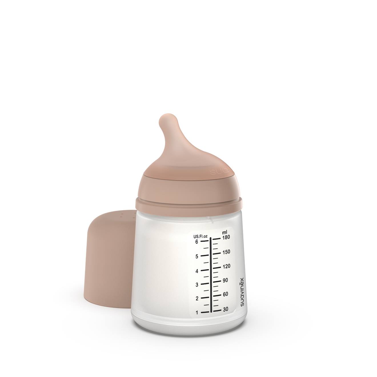 Biberon Anti-colique 180 Ml - Débit Lent Beige Foncé (Suavinex) - Image 2