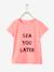 T-shirt fille motif en tulle rose fluo 1 - vertbaudet enfant 