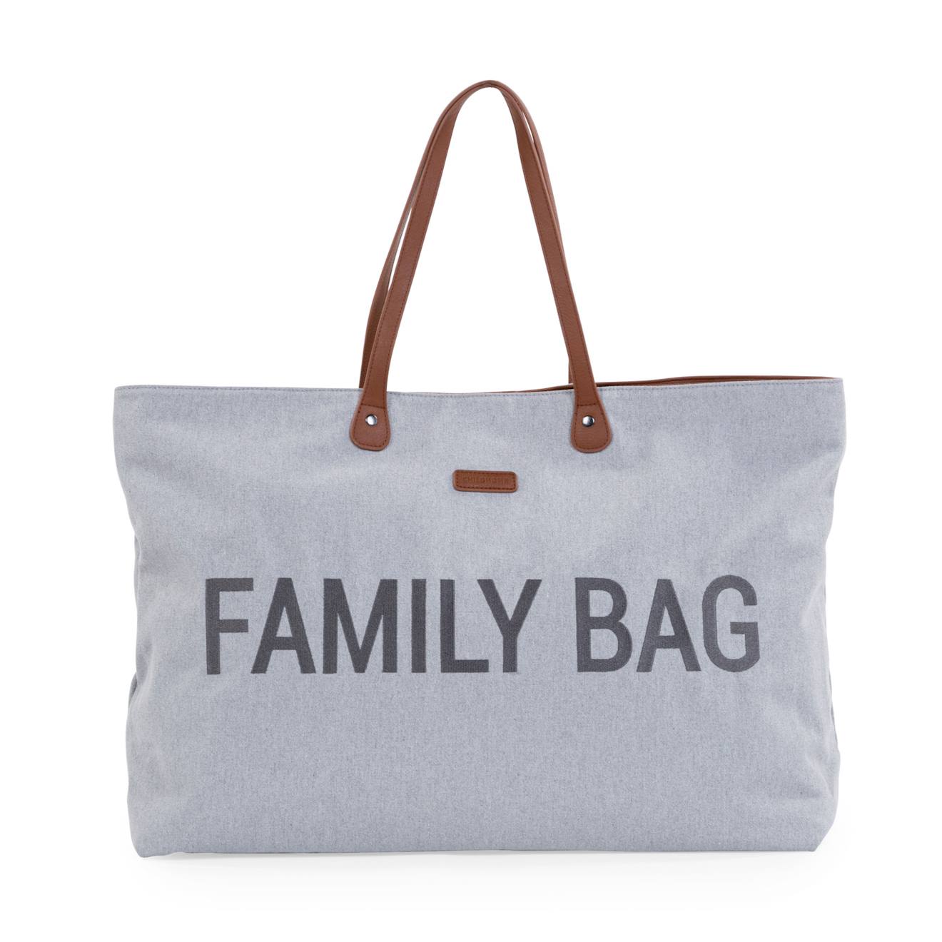 Sac À Langer De Voyage Grande Contenance Design Family Bag Gris Toile