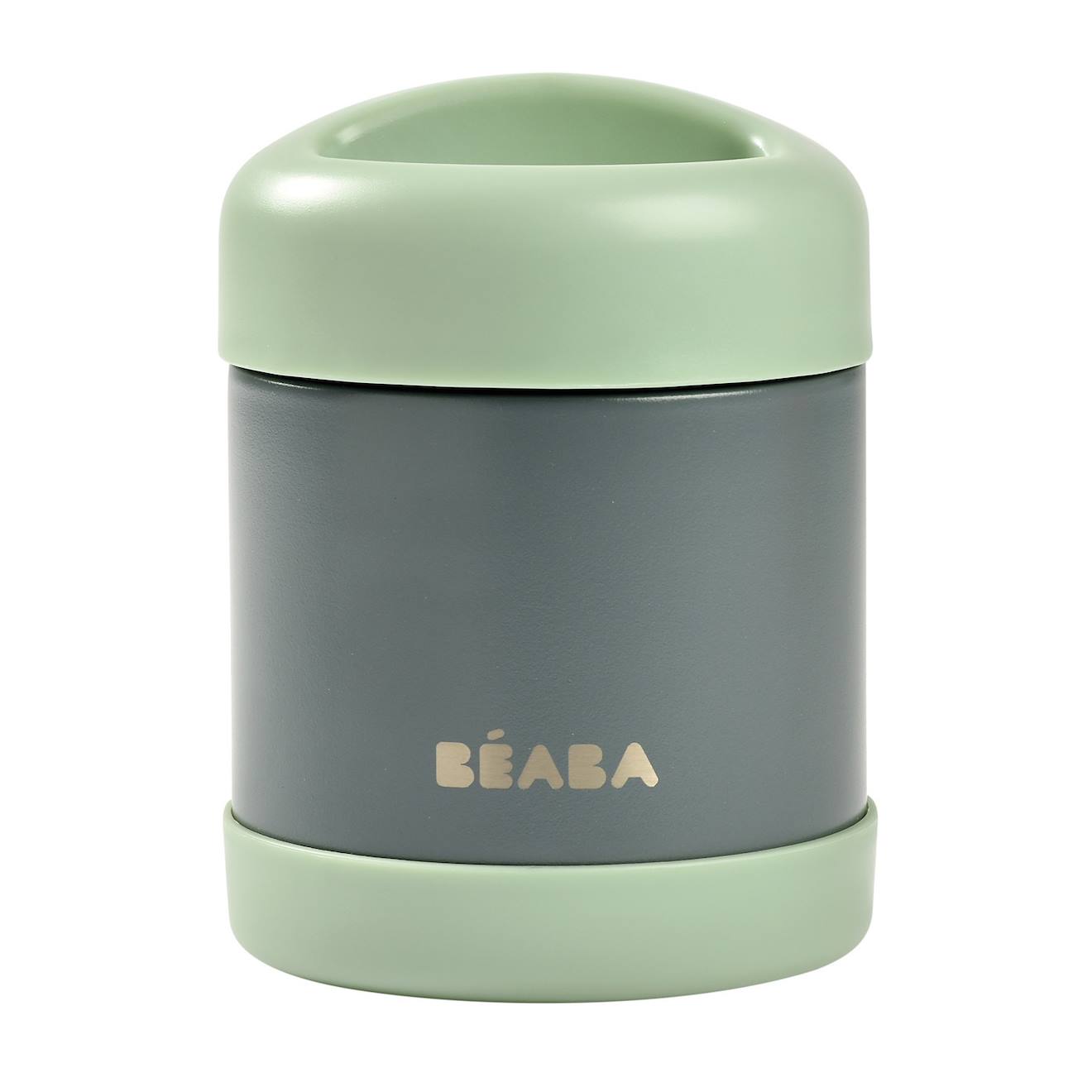 Portion Inox Isotherme 300 Ml Gris Minéral/vert (Béaba) - Couverture