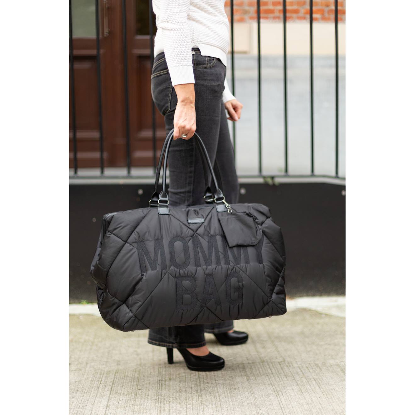 Sac À Langer Mommy Bag Noir Matelassé (Childhome) - Image 1